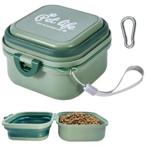 Portable Collapsible Pet Food and Water Bowl for Dogs and Cats Suitable for Multiple Pets