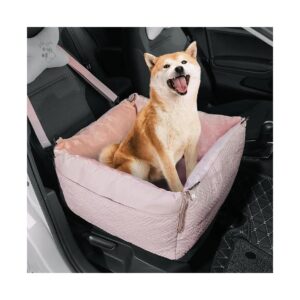 Portable Dog Car Seat with Adjustable Straps and Large Storage Bags for Small Pets