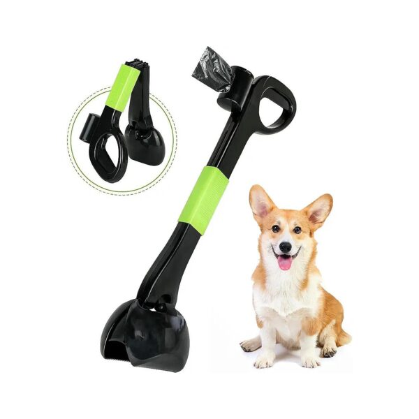 Portable Dog Poop Scooper for Small and Medium Dogs with Bag Dispenser and Waste Bags