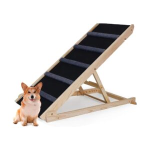 Portable Dog Ramp for Bed Couch Car Non Slip Rubber Surface Foldable Pet Stairs