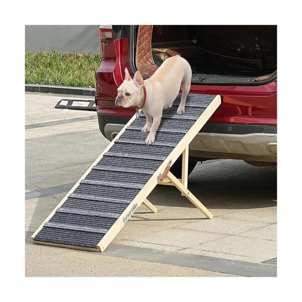 Portable Dog Ramp for Car, Bed, and Couch with Adjustable Height and Non-Slip Design