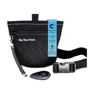 Portable Dog Treat Pouch with Clicker and Waist Belt for Puppy Training and Rewards