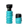 Portable Dog Water Bottle with Foldable Bowl and Carabiner Clip for Outdoor Adventures