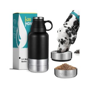 Portable Dog Water Bottle with Food and Water Bowls