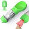 Portable Dog Water Bottle with Poop Bag Dispenser Green ABS Travel Companion