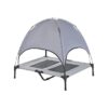 Portable Elevated Dog Bed with Canopy Shade for Summer Comfort and UV Protection