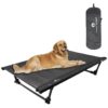 Portable Elevated Pet Bed with Aluminum Frame and Breathable Mesh for Dogs and Cats