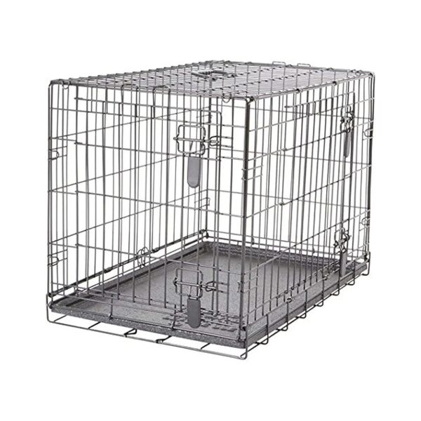 Portable Epoated Metal Wire Dog Crate with Divider for Large Dogs