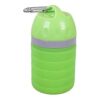 Portable Green Dog Travel Water Bottle with Collapsible Design and Carabiner for Travel