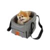 Portable Grey Car Booster Seat for Small Cats and Dogs Under 5 Pounds