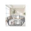 Portable Indoor and Outdoor Dog Kennel Cage with 12 Panels for Doggies