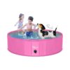 Portable Leakproof Dog Cat Pool with Foldable Design 63 Inch Diameter for Large Animals