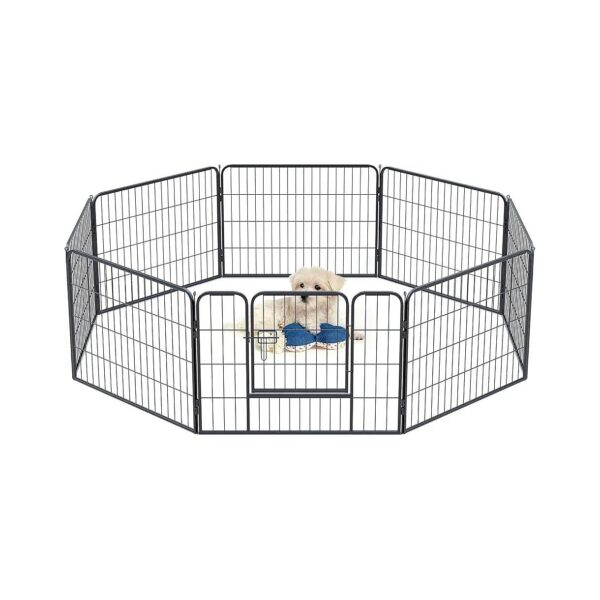 Portable Metal Dog Pen for RV Camping, Yard, and Indoor Use, Sturdy and Easy to Install