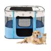 Portable Pet Tent Cage with Floor and Mesh Top for Travel and Camping