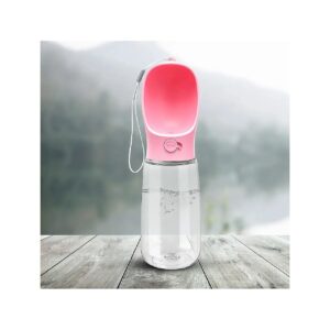 Portable Pink Dog Water Bottle for Outdoor Adventures with Leak Proof Design