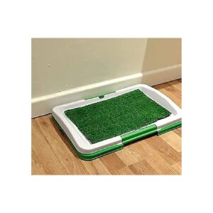 Portable Puppy Potty Training Pad with Artificial Grass and Tray for Balcony Patio