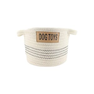 Portable Small Dog Toy Basket with White Cotton Material