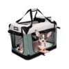 Portable Soft Crate for Small Dogs, 24"L x 5"W x 5"H with Fleece Bed and Carrying Strap