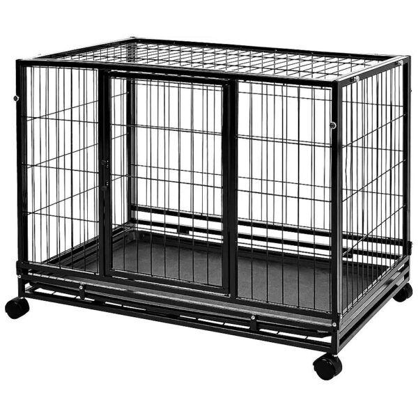 Portable Stackable Dog Kennel with Tray for Easy Cleaning and Transport