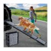 Portable and Foldable Dog Ramp for Stairs and Cars with High-Traction Carpet Surface