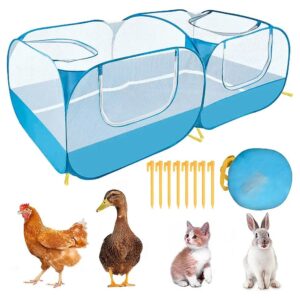 Portable and Foldable Pet Enclosure with Detachable Bottom for Small Animals Outdoor Yard