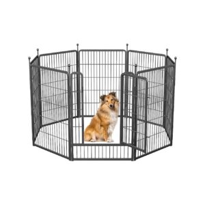 Portable and Versatile Metal Dog Exercise Pen with Doors for Large Medium Small Dogs