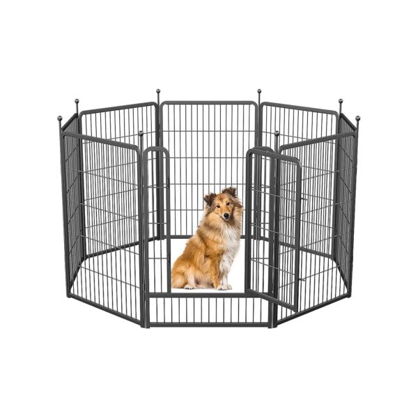 Portable and Versatile Metal Dog Exercise Pen with Doors for Large Medium Small Dogs