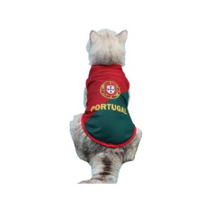 Portugal Flag Pattern Pet Shirt for Small Medium Large Cats and Dogs