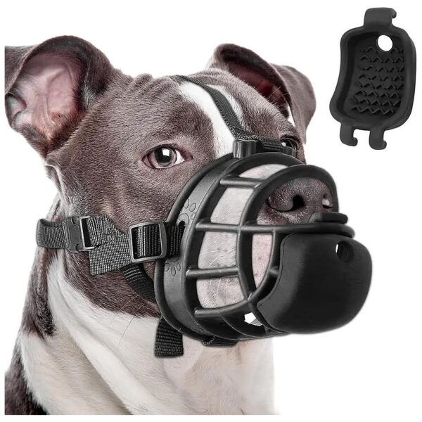 Positive Training Muzzle for Large Dogs with Soft Comfortable Basket and Slow Feeding