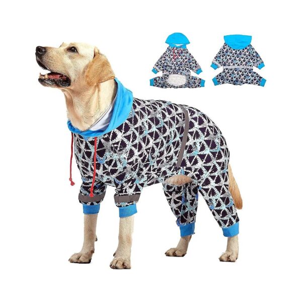 Post Surgical Dog Apparel with Reflective Stripe for Large Breed Dogs