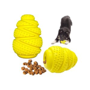 Pound or Larger Dogs Will Love This Yellow Treat Dispensing Dog Chew Toy