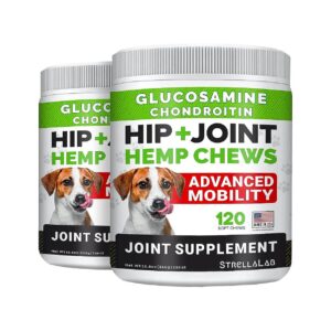 Powerful Hemp Joint Supplement for Large Breed Dogs with Chondroitin MSM and Omega 3