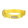 Powerful Yellow Nylon Dog Collar with Chromed Metal Buckle for Small to Large Dogs