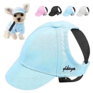 Practical Dog Beach Hat with Ear Holes and Adjustable Strap for Small Dogs