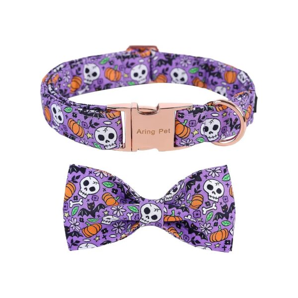 Practical Halloween Dog Collar with Roll Buckle and D-Ring for Small to Large Dogs