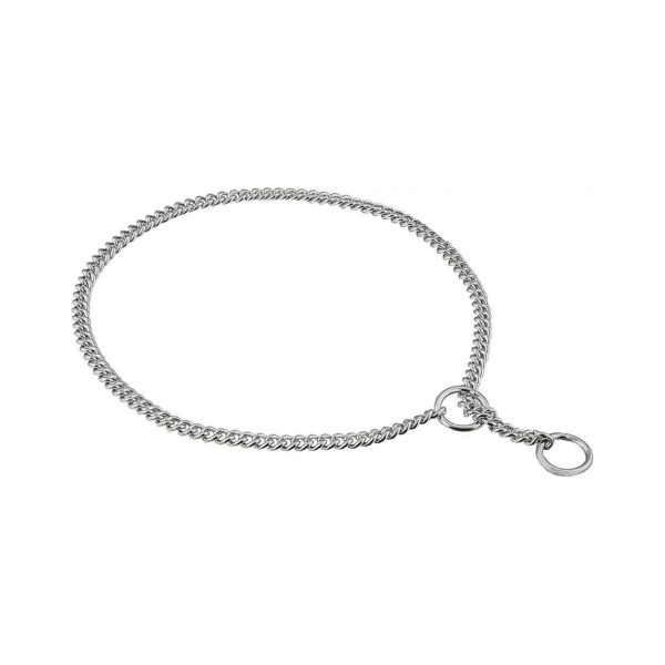 Precision Crafted Chrome Plated Curved Collar for Dogs - 4mm Thickness and 14 Inch Length