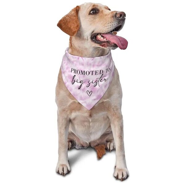 Pregnant Dog Bandana Larger Size Adjustable Soft Pink Tie Dye Nylon Pet Scarf