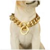 Premium 18K Gold and Stainless Steel Chain Collar for Medium to Large Breed Dogs