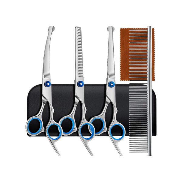 Premium 5-in-1 Dog Grooming Scissors Kit for Dogs, Cats, and Other Pets