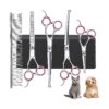 Premium 6-in-1 Cat Grooming Scissors Kit with Stainless Steel Blades and Ergonomic Handle