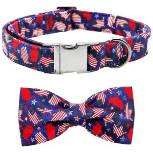 Premium American Flag Dog Collar with Adjustable Size for Small Medium Large Dogs