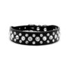 Premium Black PU Leather Dog Collar with Crystal Diamond Accents for Modern Pets