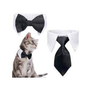 Premium Cotton Bow Tie Collar and Tie Set for Pet Dogs Cats and Rabbits