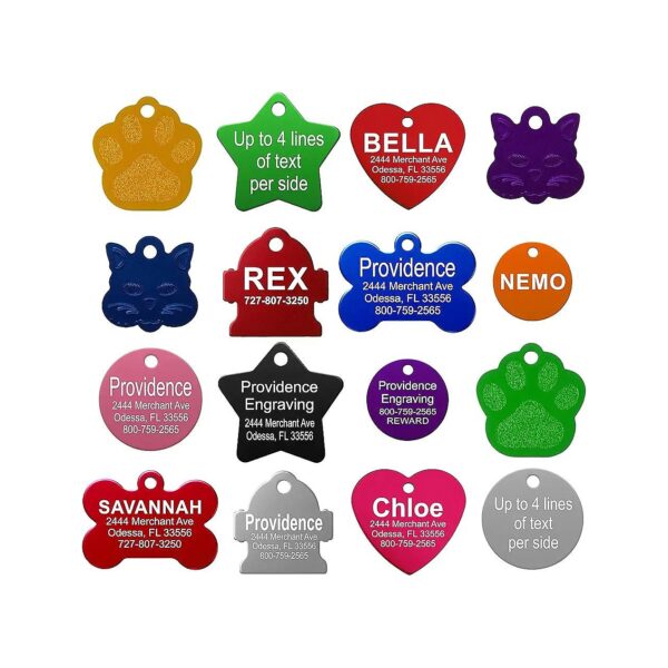 Premium Customizable Pet ID Tags with Anodized Aluminum Material and Custom Text Options