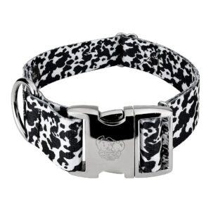 Premium Dairy Cow Dog Collar with Rustic Animal Print Design