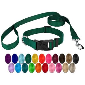 Premium Dog Collar and Leash Set with 25+ Color Selection and Large Size Options