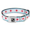 Premium Dog Collar with Beautiful Colorful Chicago Flag Print