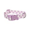 Premium Dog Collar with Trendy Checkerboard Pattern and Adjustable Nylon Webbing