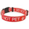 Premium Dog Collars with Buckle for Small Medium Large Dogs in DO NOT PET Red