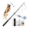 Premium Dog Flirt Pole with Telescopic Design and Three Interactive Toys for Large Breeds